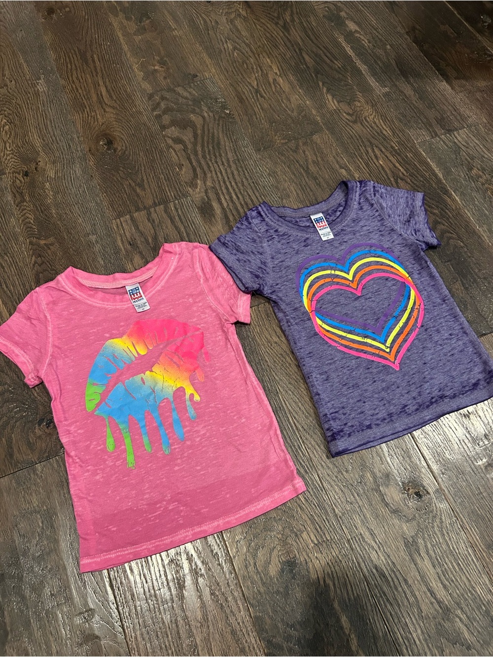 Royal Apparel Toddler Pink & Purple Graphic Tee Set Size 2T & 3T